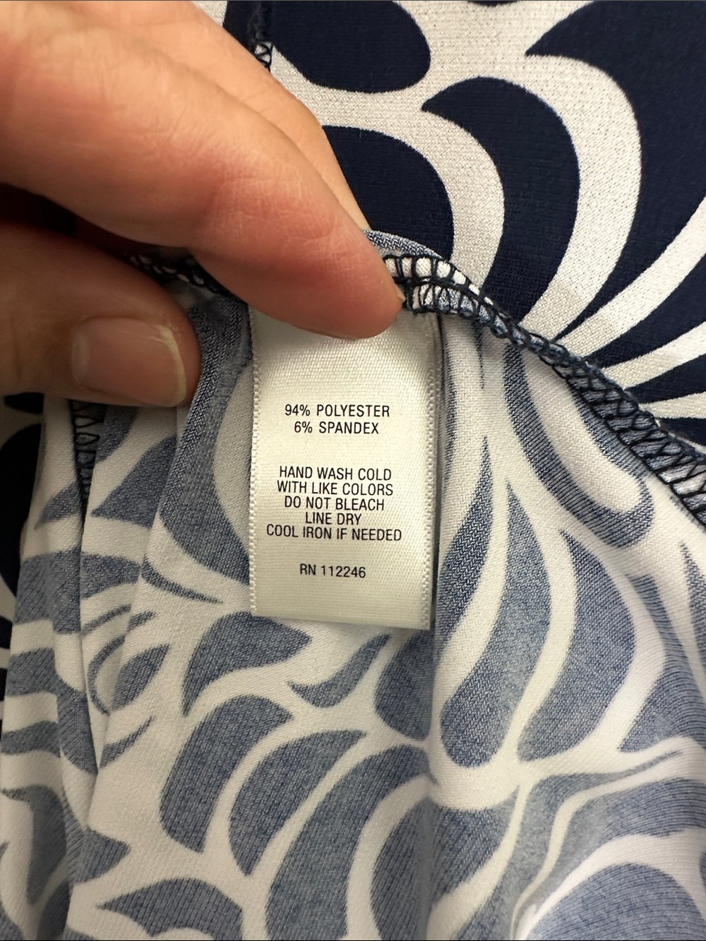 Sami & Jo Deep Navy Blue and White Floral Swirl A-Line Dress - Picture 5 of 8